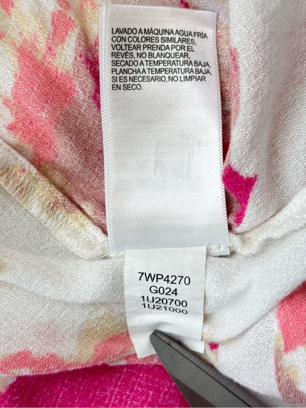 Lucky Brand Floral Peasant Blouse Top Boho Tie Neck Smocked Cuff Size Large - Picture 8 of 12